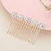 Ammei Bridal Wedding Jewelry for Brides with Crystal Side Comb Earrings Necklace Bracelets 5 Pieces (Rose Gold)