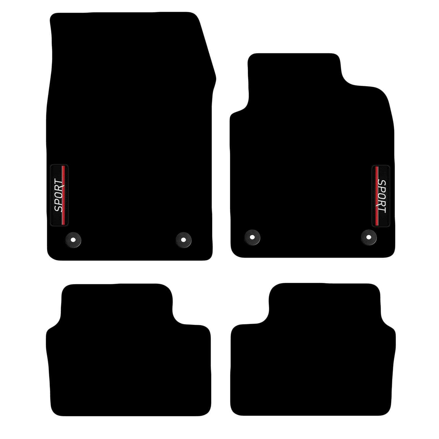 Carsio Carpet Car Mats For Vauxhall Vectra C 2003 to 2008 with Sport logo Tailored Fit Floor Mat Complete Accessory Custom Fitted - All Weather, Anti-Slip Backing & Black Trim
