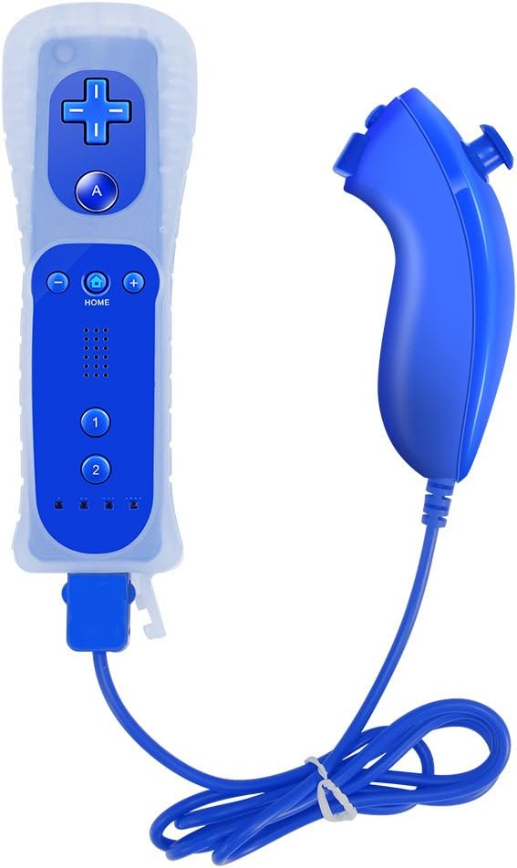 Wii Remote Controller Zoewal FA01 wii remote with Silicone Case Wrist Strap for Wii u Games-Dark Blue(Third-party manufacturing)