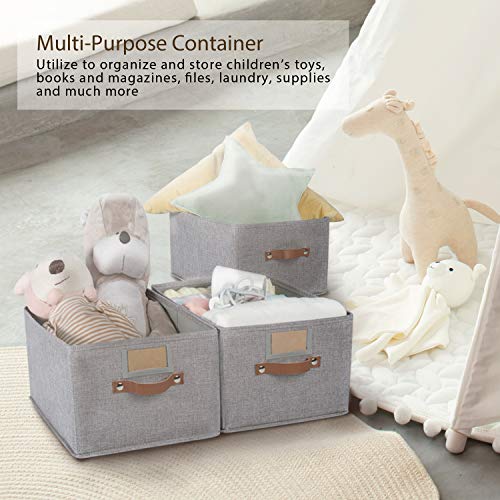 OLLVIA Large Fabric Storage Bins 3 Pack, 15.7x11.8x8.3 Foldable Storage