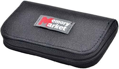 MemoryMarket Memory Card Carrying Case for MicroSD / TF / SD / Compact Flash / CF / Mini / MS Pro Duo Memory Cards - Black