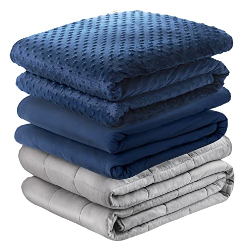 Cooling Weighted Blanket Twin with Removable Cover for Adult,Heavy