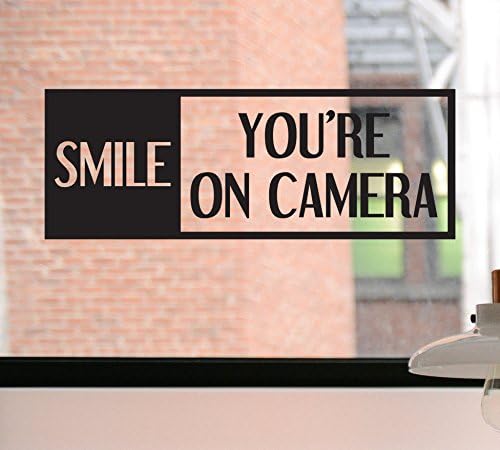 Smile You're on Camera Decal, Smile You're on Camera Sign, Smile You're on Camera Sticker, Business Decal, Sticker, Window Decal, Sign