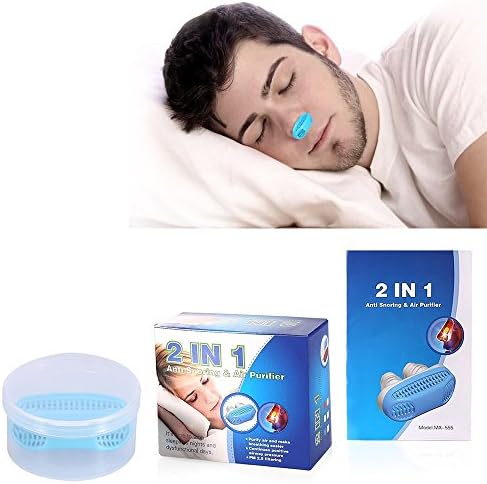 Anti Snoring and Sleeping Breath Aid Snore Stopper Device Air Purifier Silicone Nose Clip Nasal Dilator Relieve Stuffy Nose (Blue)