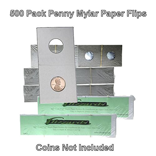 Guardhouse 2x2 Staple Paper Coin Holder Penny/Cent, 500 Pack