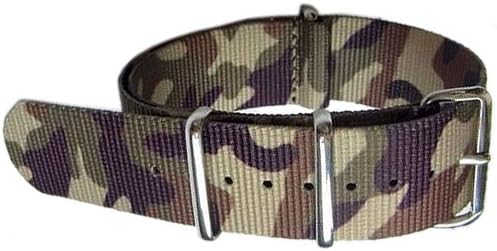 NATO-Style Camouflage Nylon Strap with Stainless Steel Buckles NATO-C5-SS-0002