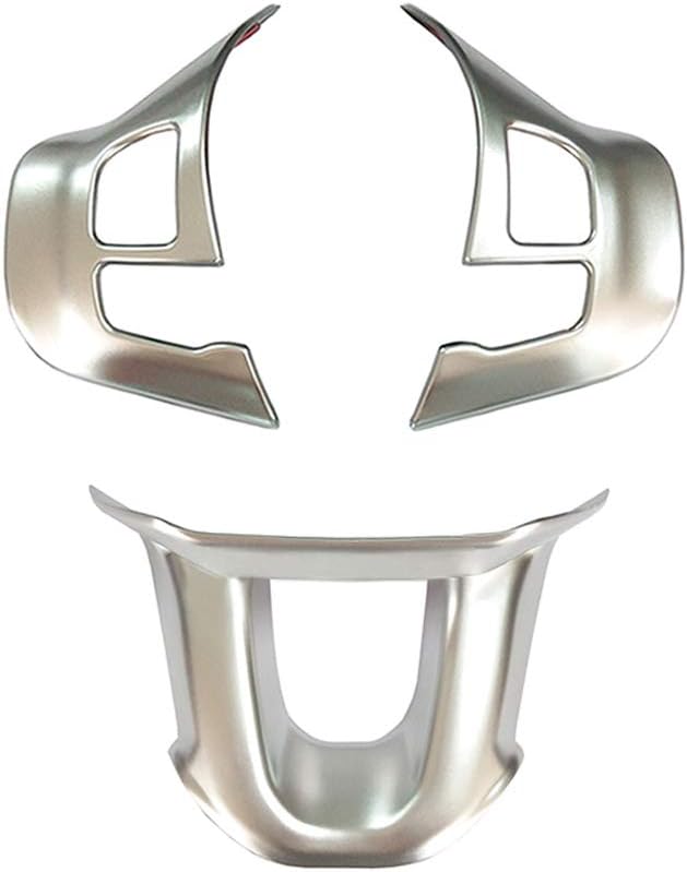 Steering Wheel Trim Cover Sticker Badge Decorative Button Switch Frame Cover Interior Accessories for 208 2008 (3 Pcs Matte Silver)