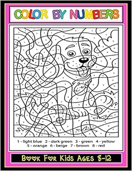 color by numbers large print coloring book for kids ages 8 12 hut design 9798524304193 amazon com books