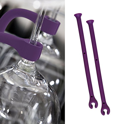 Wine GlassTether Stemware Saver Holder - Flexible Dishwasher Attachment (Purple, 4) - Thumbnail 6