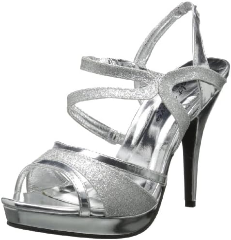 Night Moves By Allure Women's Jilly Platform Sandal,Silver,7.5 M US