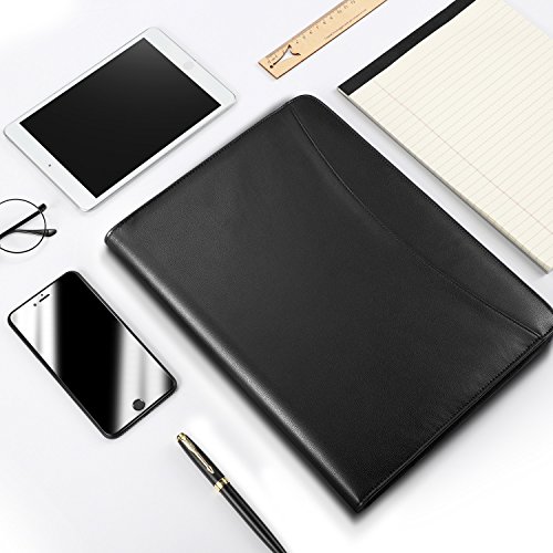 AHGXG Padfolio Portfolio with Letter-Sized Notepad, Business Zippered Portfolio Binder Interview Resume Document Organizer, Internal Holders For iPad/Tablet (up to 10.1"), Phone & Business Cards - Thumbnail 7