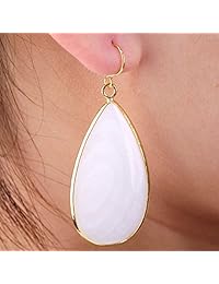 SUNYIK Women's Stone Slice Dangle Drop Earrings for Women,Mother's Day Gift