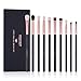 Docolor Eye Makeup Brush Set Professional Eye Makeup Brushes Eyeshadow Eyeliner Concealer Eyebrow Blending Brushes Make Up Brush Kit (10 Pcs,Black with Rose Gold)