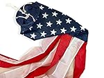 American Flag 60" Windsock | Weatherproof | Show United States Patriotic Support | Small Banner Size (60" ; Blue , Red and White )
