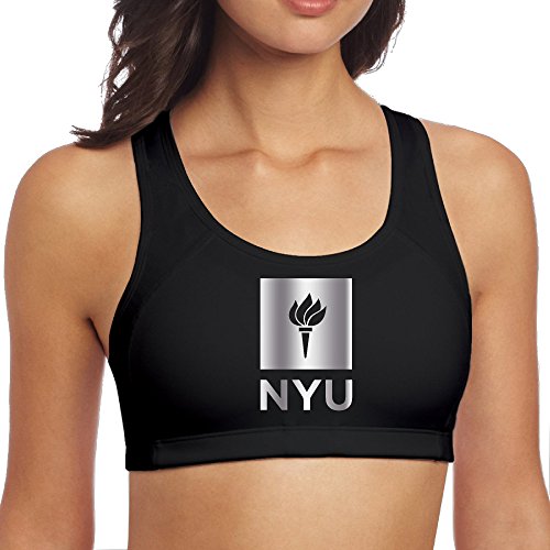 Women's Nyu Violets Platinum Logo Seamless Racerback Sport Bra