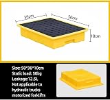 exproyzk Modular Spill Containment Platform Pallet Tray 50x36x10cm Yellow Black view 2