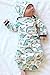 Newborn Baby Cartoon Dinosaur Sleep Gown Swaddle Sack Coming Home Outfit+Cap size 0-3Months (White)