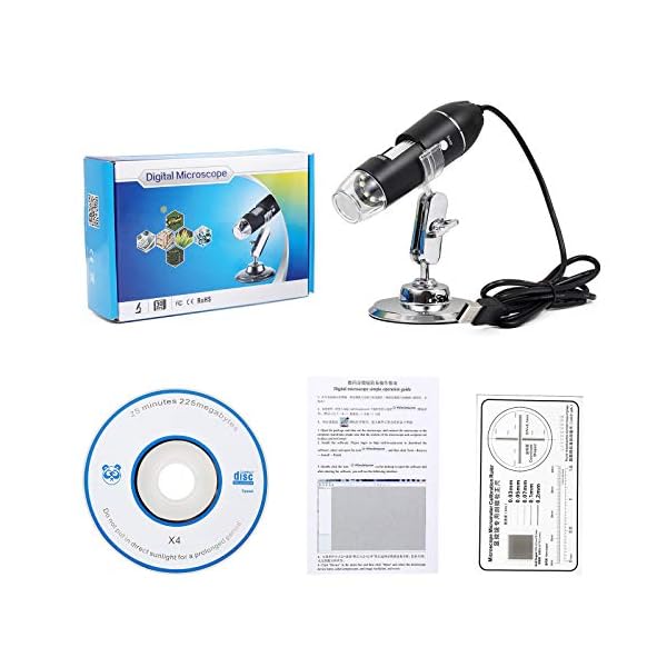 Hayve Digitales Mikroskop, 1000X, 1080P, elektronisches Mini-USB-Mikroskop, Vergrößerung, Münzkamera mit 8 LED-HD… – Bild 8