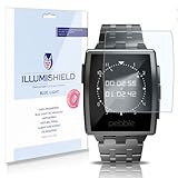 iLLumiShield â€“ Pebble Steel Smartwatch (HD) Blue Light UV Filter Screen Protector Premium High Definition Clear Film / Reduces Eye Fatigue and Eye Strain â€“ Anti- Fingerprint / Anti-Bubble / Anti-Bacterial Shield - Comes With Free LifeTime Replacement Warranty â€“ [2-Pack] Retail Packaging