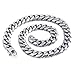 Dancing Stone 9mm 11mm 13mm Wide Stainless Steel Necklace Cuban Curb Link Chain Silver-13 mm 22 inch