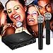 ELEGIANT VHF Wireless Microphone System with 2 Handheld Mics, Dual Channel Karaoke Singing Machine Portable Professional Home KTV Set