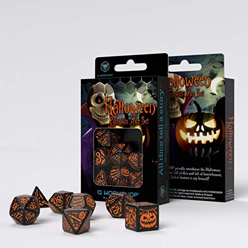 Halloween Pumpkin Dice Set Black & Orange - Thumbnail 2
