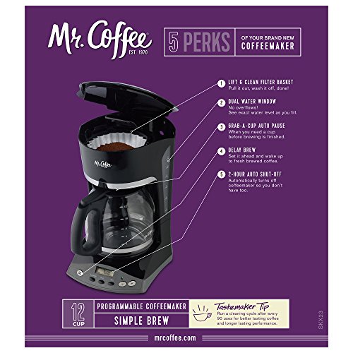 Mr. Coffee Simple Brew 12Cup Programmable Coffee Maker, Black SKX23RB Pricepulse