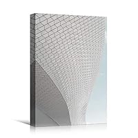 Canvas Wall Art White Building Pattern Abstract Architecture & Maps Building Chic Home Office Photography - 12x18 inches