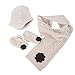 Tou Baby Girls Winter Hat Glove and Scarf Kid Suits Crochet Caps White 2-6t