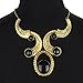SUMAJU Statement Necklace, Chain Bib Statement Necklace VTG 18KGP Gold Tone Choker Acrylic