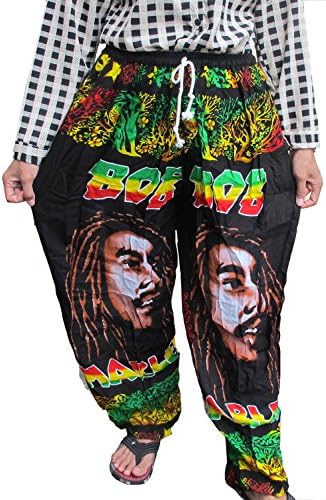 LOVELY BOB MARLEY 100% Rayon One Size Women's Print Exercise Yoga Harem Trousers