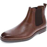 Men's 38901 Ankle High Square Toe Casual Dress Boots – Faux Leather, Zip & Buckle, Medium Width, Comfort Insole, Solid Black
