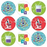 Science Birthday Party Favor Stickers - 180 Labels