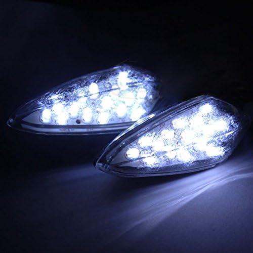 New 1 Pair Stalk Universal Motorcycle LED Turn Signals Light Indicator Flasher (White)