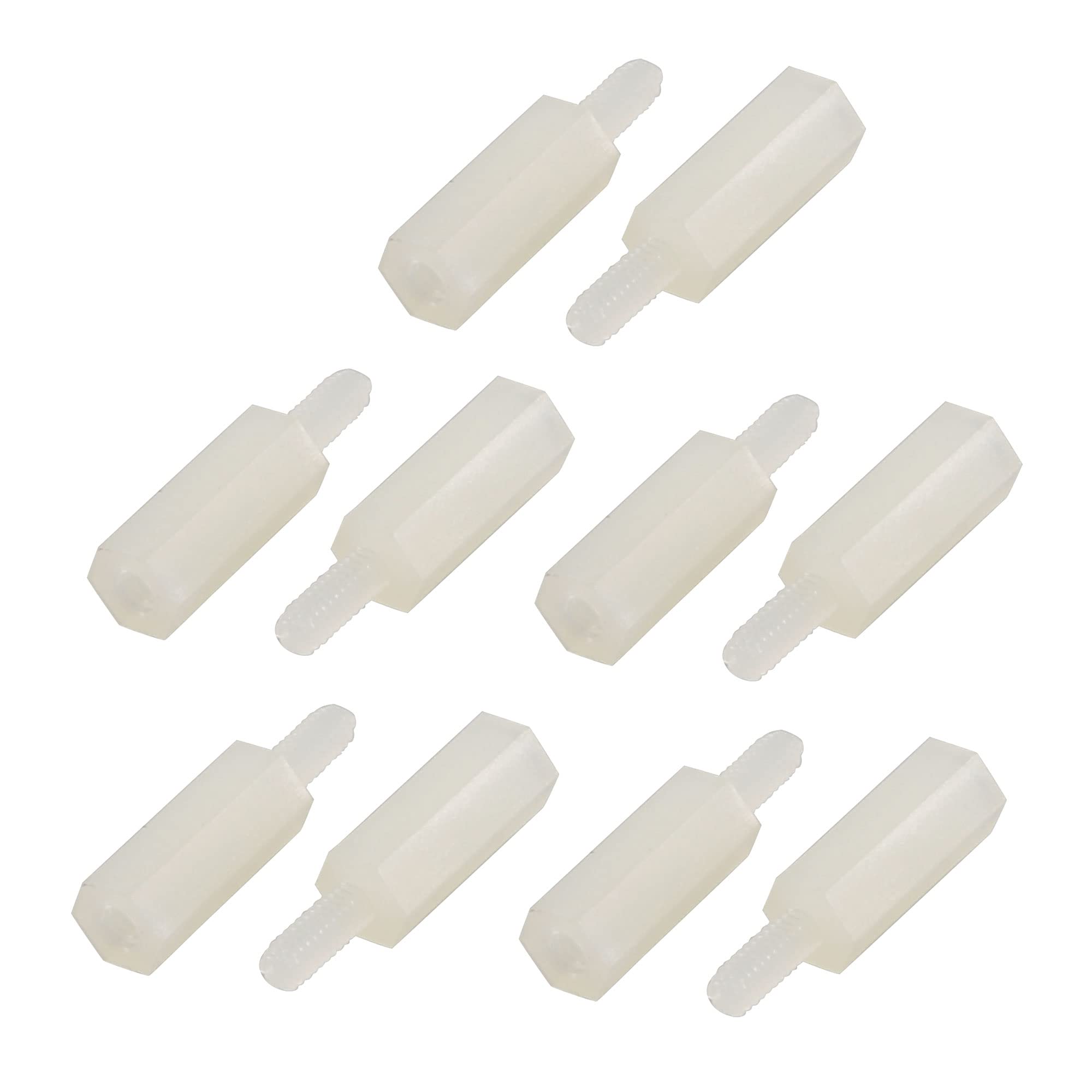 Sourcingmap 30 Pcs M2 10mm+5mm Female-Male Hex PCB Stand-Off Screw Spacer White