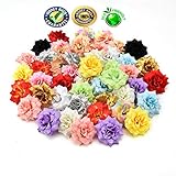 silk flowers in bulk wholesale Fake Flowers Heads Artificial Rose Silk Flower Heads for Wedding Decoration DIY Wreath Gift Box Scrapbooking Craft Fake Flowers 30pcs 4cm (Multicolor)