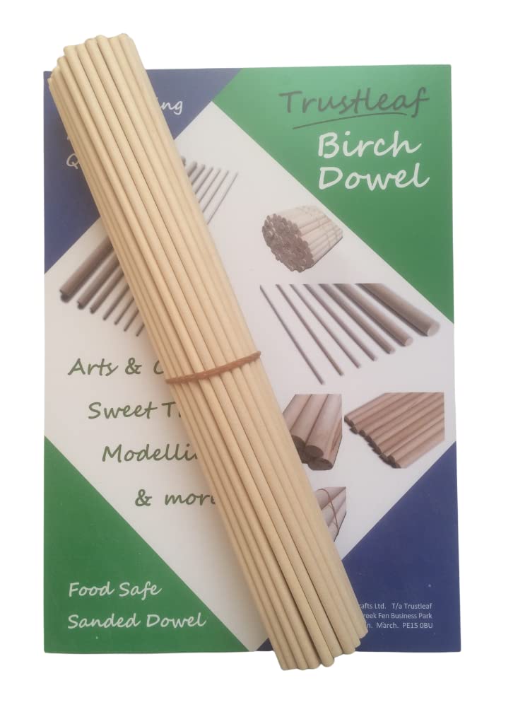 Trustleaf 5mm x 30cm Birch Hardwood Wooden Dowels (50 Dowels) — image 1