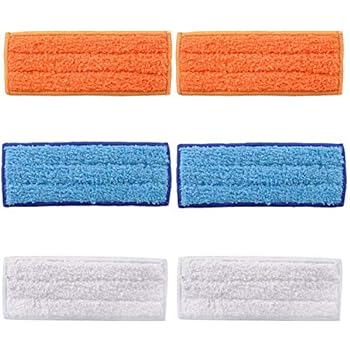 6 Pack Washable Reusable Mopping Pads for iRobot Braava Jet 240 241 (2 Wet Pads, 2 Dry Pads, 2 Damp Pads)