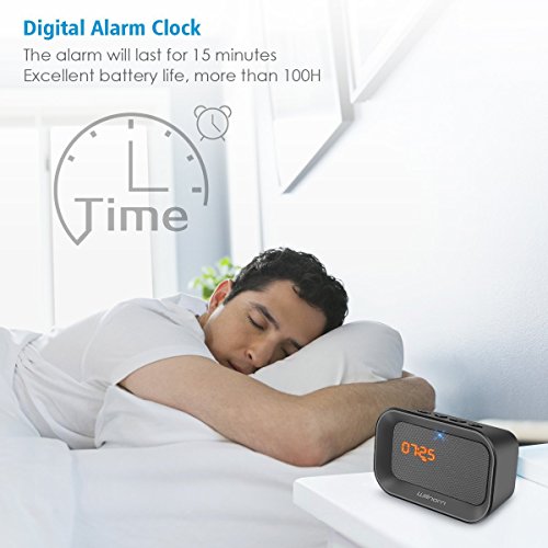 Portable Wireless Outdoor Bluetooth Speaker with Alarm Clock, Willnorn Waterproof Speaker with HD Sound and Bass, AUX Line, Built-in Microphone, USB Powered Rechargeable Subwoofer Speaker