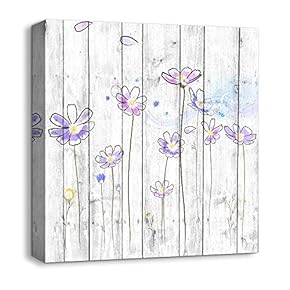 Canvas Wall Art Beautiful Flowers Painting Artwork for Home Prints Framed - 12x12 inches