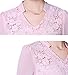 XINUO Women Blouse Lace Chiffon Casual Party Work Pink Long Sleeve Blouses Tops