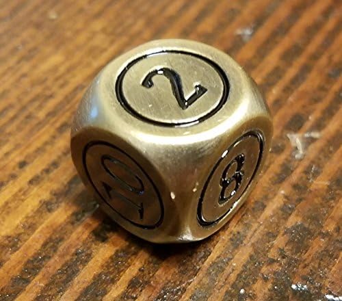 quEmpire 1x Command Zone Metal Dice, Antique Bronze Color / for Commander EDH Brawl Tiny Leaders Magic: The Gathering MTG Die