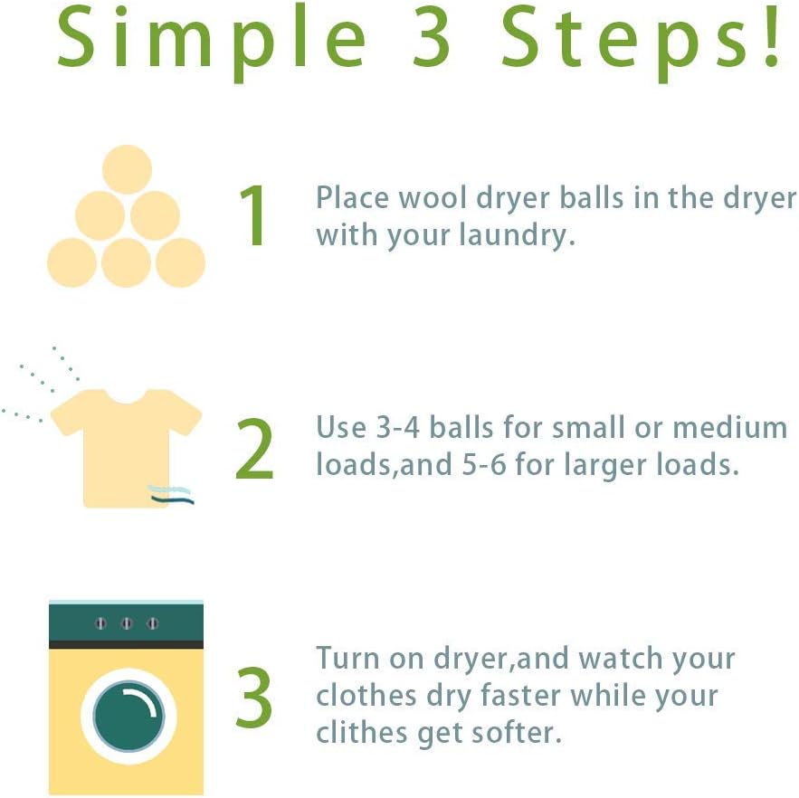 SheepSheepSheep Sheep Laundry Balls Dryer XL Handmade Organic Wool Dryer Balls Laundry You Can Choose 3~9Package (6): Health & Personal Care