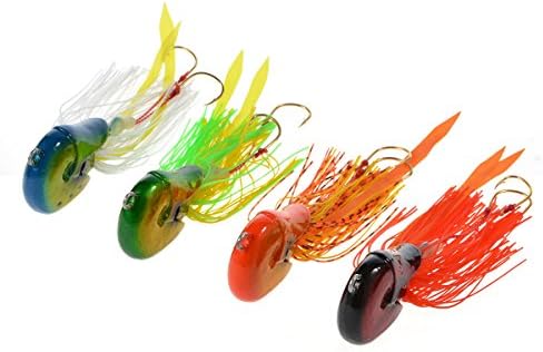 Squiggler By Cabo 9001A Squid Eye with Skirt Fishing Hard Jig Lure (Deep Green) 1.82-inch