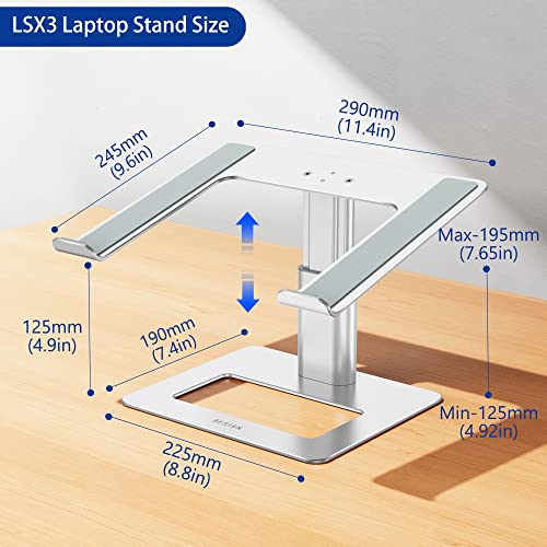 BESIGN LSX3 Aluminum Laptop Stand, Ergonomic Adjustable Notebook Stand, Riser Holder Computer