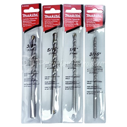 Makita 4 Piece - Concrete Drill Bit Set for Hammer