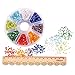 PandaHall Elite Two Cut Glass Seed Beads Length 2.2mm Hole 0.5mm About 7500pcs Multicolor 3 with Box Set Value Pack