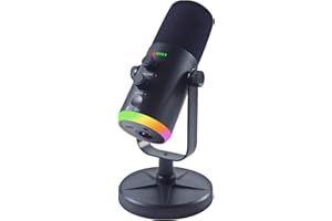 Yamnweo YU7 USB/XLR Dual-Mode Dynamic Gaming Microphone for PS5/PC/Mac/mobile Phones, 48kHz HiFi, Noise Reduction, RGB Gaming Light YouTube/TikTok Streaming Live mic, Can be Used for Microphone Stand