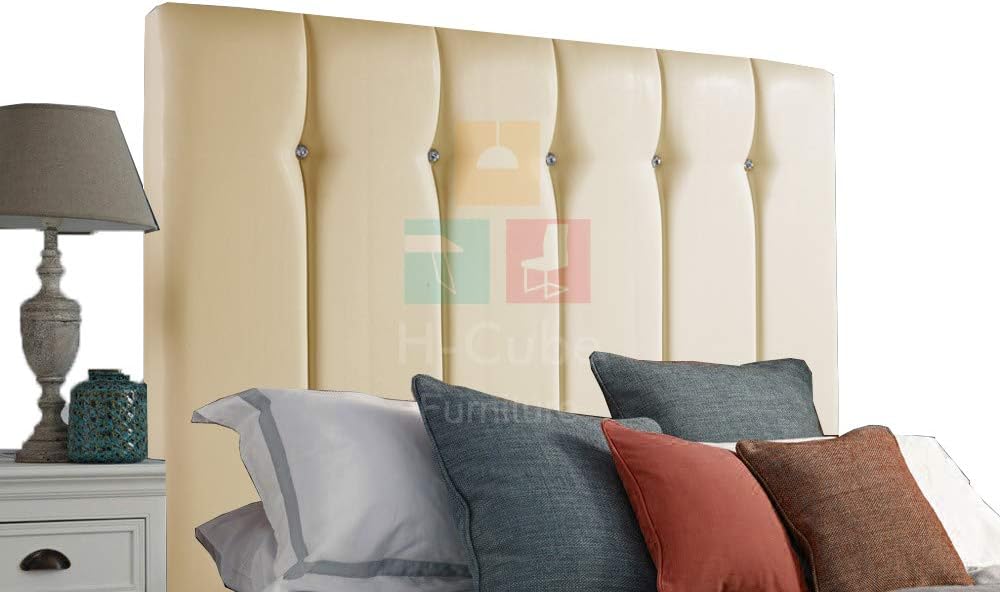 H Cube Furniture Upholstered Faux Leather Divan Bed Base Headboard Matching Diamante Buttons 44 Inches Series Wall Mounted Brown Diamante 3ft Single 44 Bedroom Furniture Beds Frames Bases Psp Co Ir