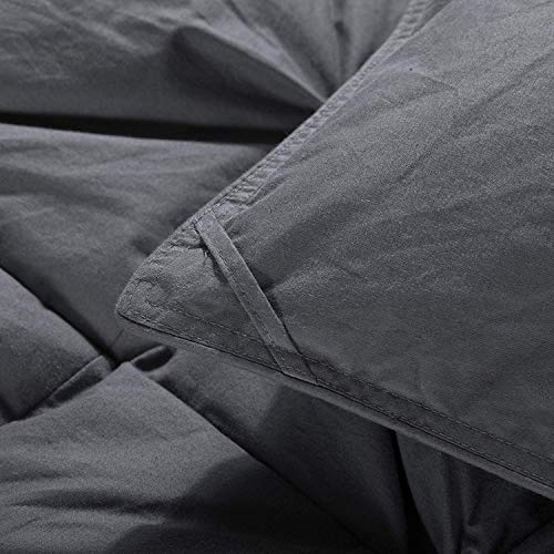 HOMBYS Feather and Down Comforter Queen Size, Machine Washable Grey